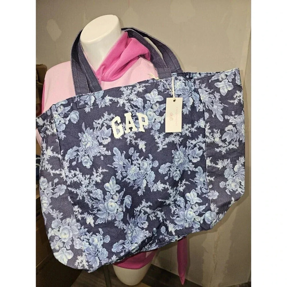 Gap x LoveShackFancy Canvas Floral Tote Bag Shopper +Free Bonus Gift - Picture 1 of 9
